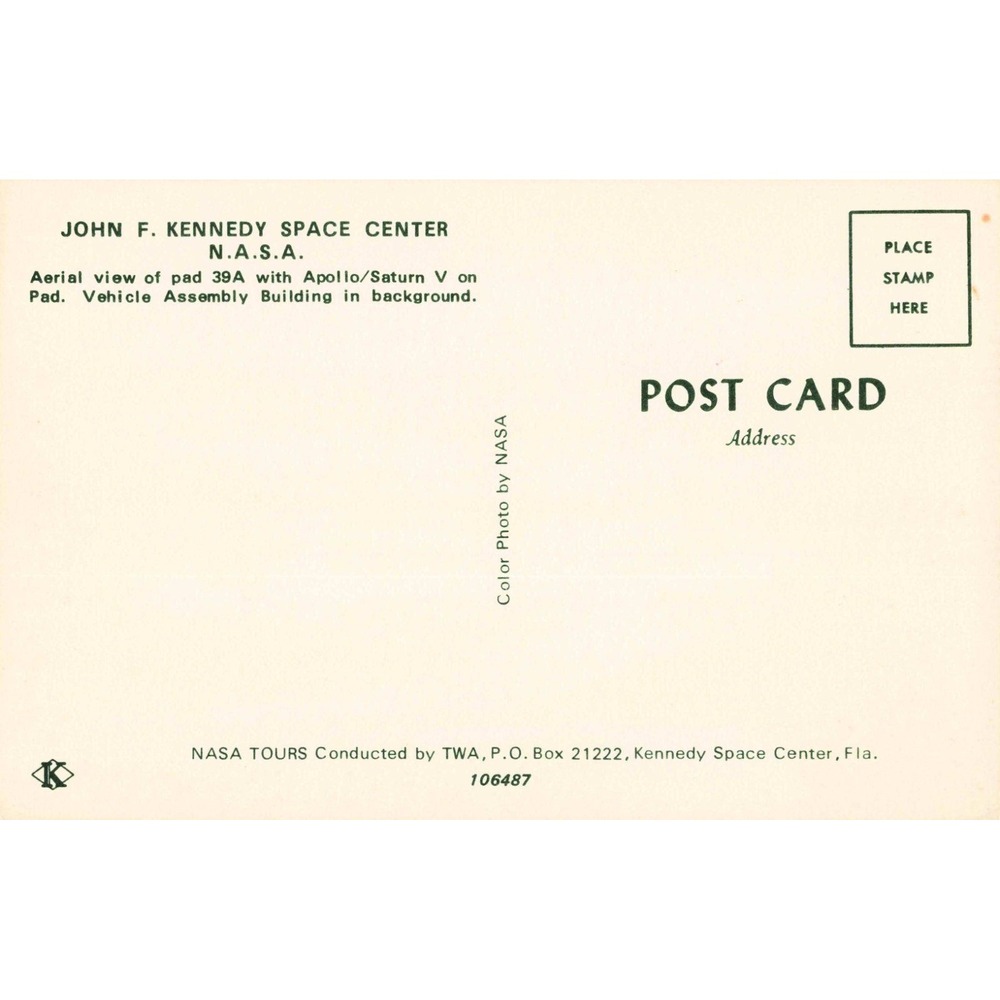 Kennedy Space Center Florida FL NASA Apollo Saturn V Launch Pad 39A Postcard - Picture 2 of 2